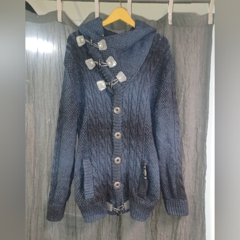 LCR Navy Blue Buckle Button Cardigan size 3X